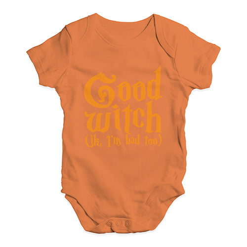 Funny Infant Baby Bodysuit Good Witch I'm Bad Too Baby Unisex Baby Grow Bodysuit New Born Orange