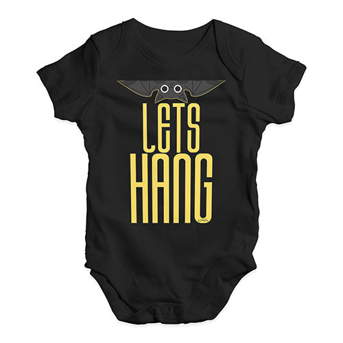 Funny Baby Bodysuits Let's Hang Bat Baby Unisex Baby Grow Bodysuit 6 - 12 Months Black