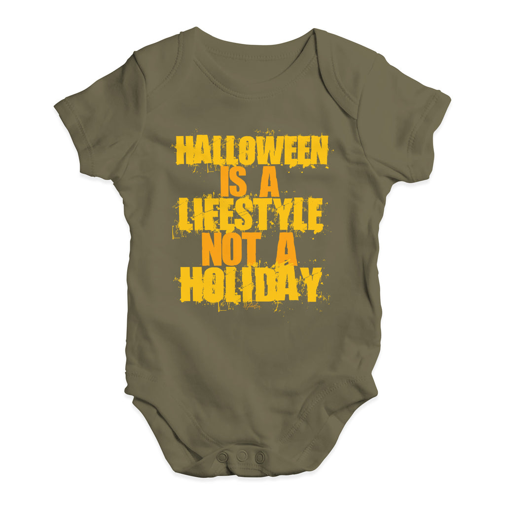 Babygrow Baby Romper Halloween Is A Lifestyle Baby Unisex Baby Grow Bodysuit 12 - 18 Months Khaki