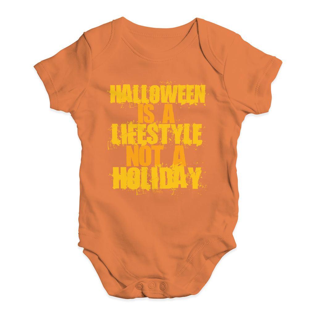 Babygrow Baby Romper Halloween Is A Lifestyle Baby Unisex Baby Grow Bodysuit 3 - 6 Months Orange