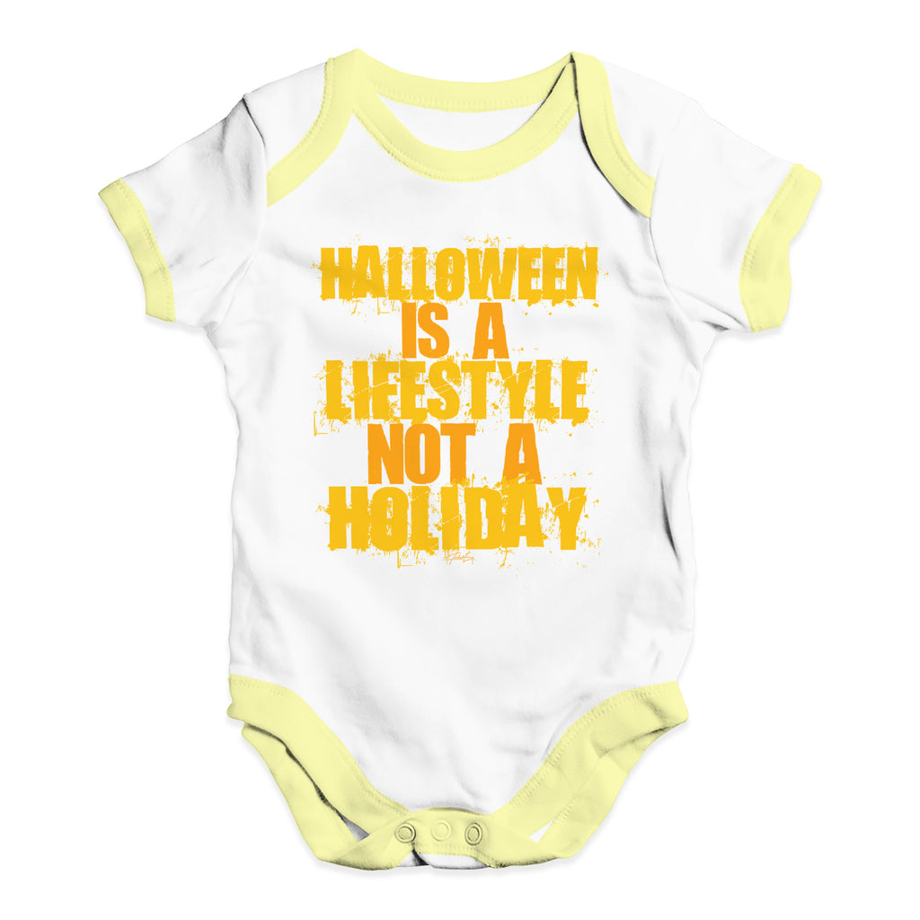 Bodysuit Baby Romper Halloween Is A Lifestyle Baby Unisex Baby Grow Bodysuit 18 - 24 Months White Yellow Trim