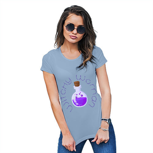 Funny T-Shirts For Women Witchy Woman Women's T-Shirt Small Sky Blue