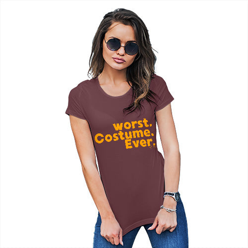 Womens Funny T Shirts Worst. Costume. Ever. Women's T-Shirt Medium Burgundy