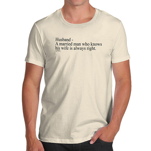 Mens Funny Sarcasm T Shirt Husband Description Men's T-Shirt Medium Natural