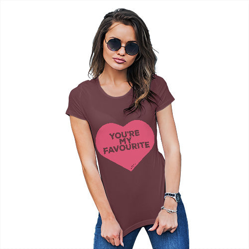 Funny T Shirts For Women You're My Favourite Heart Women's T-Shirt Medium Burgundy