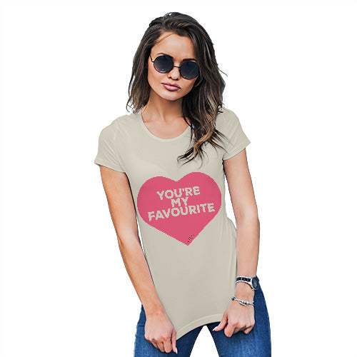 Womens Humor Novelty Graphic Funny T Shirt You're My Favourite Heart Women's T-Shirt Large Natural