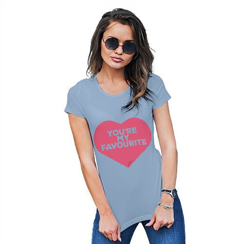 Funny T Shirts For Women You're My Favourite Heart Women's T-Shirt X-Large Sky Blue