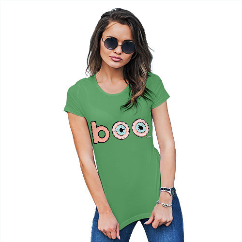 Funny T Shirts For Mum Boo Scared Women's T-Shirt X-Large Green