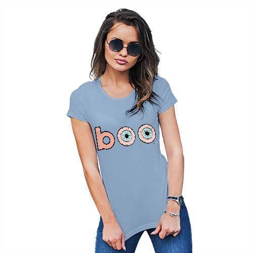 Funny Shirts For Women Boo Scared Women's T-Shirt Large Sky Blue