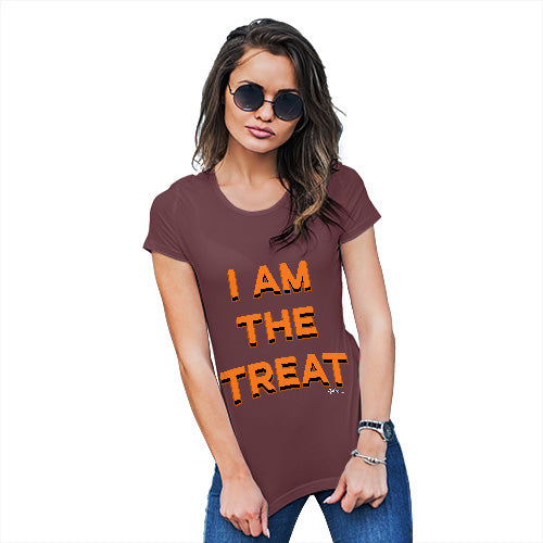 Funny T Shirts For Women I Am The Treat Women's T-Shirt X-Large Burgundy