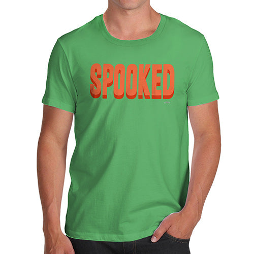 Mens Humor Novelty Graphic Sarcasm Funny T Shirt Spooked Men's T-Shirt X-Large Green