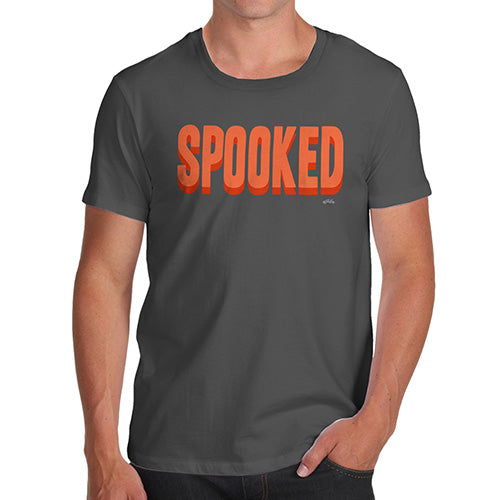 Funny T-Shirts For Men Spooked Men's T-Shirt Large Dark Grey