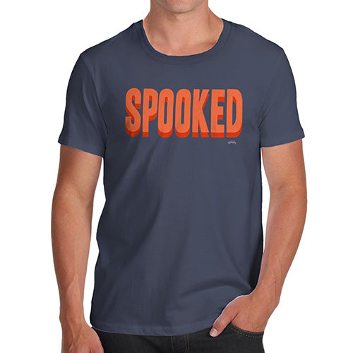 Funny Gifts For Men Spooked Men's T-Shirt X-Large Navy