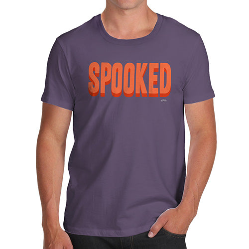 Novelty Tshirts Men Spooked Men's T-Shirt X-Large Plum