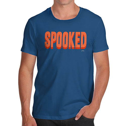 Funny T Shirts For Dad Spooked Men's T-Shirt Large Royal Blue