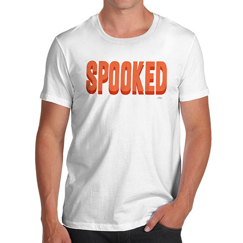 Funny T-Shirts For Men Spooked Men's T-Shirt X-Large White