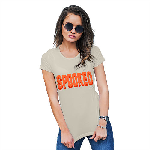 Womens Funny Tshirts Spooked Women's T-Shirt Large Natural