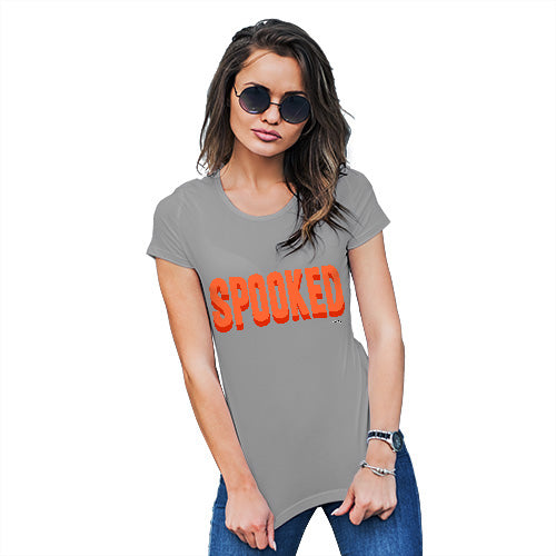 Funny Gifts For Women Spooked Women's T-Shirt Large Light Grey
