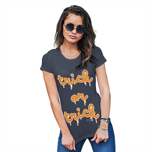 Novelty Gifts For Women Trick Or Trick Women's T-Shirt X-Large Navy