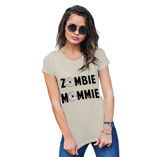 Funny T-Shirts For Women Sarcasm Zombie Mommie Women's T-Shirt Medium Natural