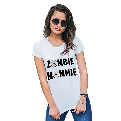 Funny T Shirts For Women Zombie Mommie Women's T-Shirt Large White
