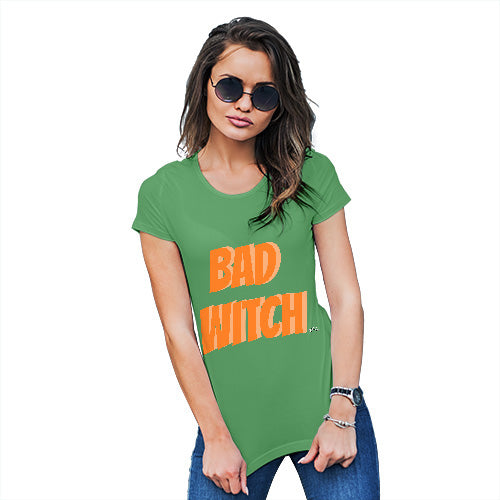 Funny Tshirts For Women Bad Witch Women's T-Shirt Medium Green