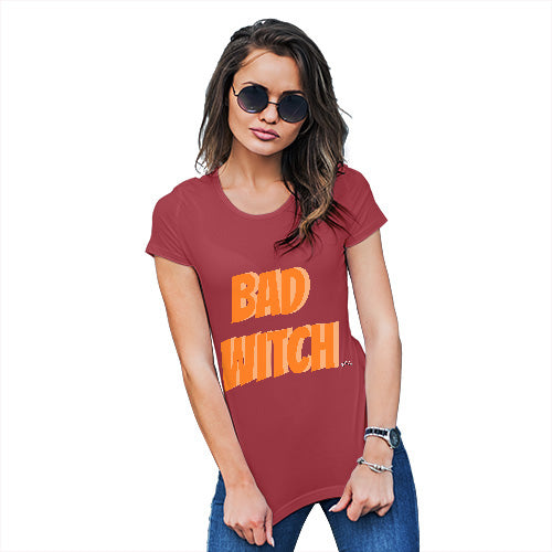 Womens T-Shirt Funny Geek Nerd Hilarious Joke Bad Witch Women's T-Shirt Small Red