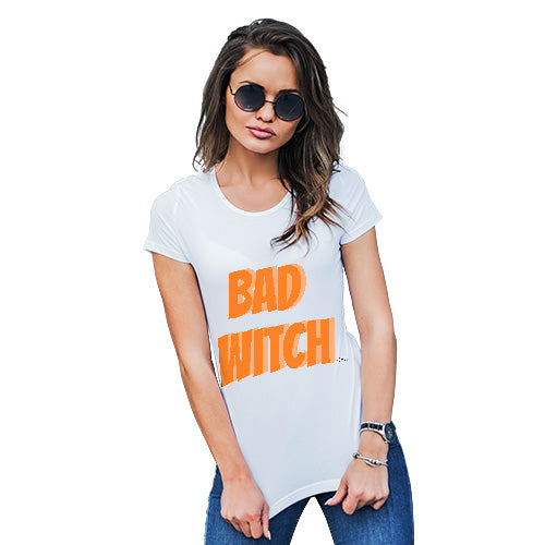 Funny Tee Shirts For Women Bad Witch Women's T-Shirt Large White