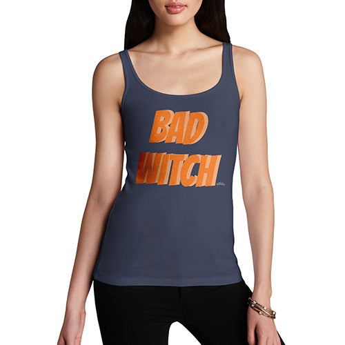Womens Funny Tank Top Bad Witch Women's Tank Top Large Navy