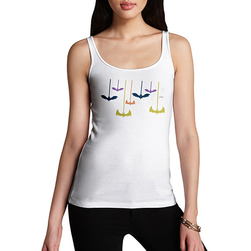 Funny Tank Top For Women Bat Attack Women's Tank Top Small White