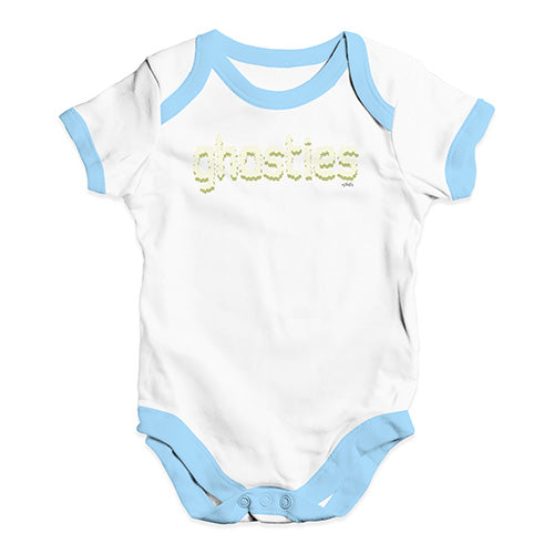 Baby Girl Clothes Ghosties  Baby Unisex Baby Grow Bodysuit 6 - 12 Months White Blue Trim