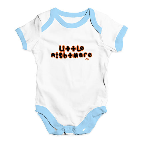 Funny Baby Clothes Little Nightmare Baby Unisex Baby Grow Bodysuit New Born White Blue Trim