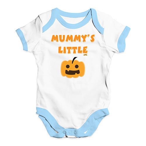 Funny Infant Baby Bodysuit Onesies Mummy's Little Pumpkin Baby Unisex Baby Grow Bodysuit New Born White Blue Trim