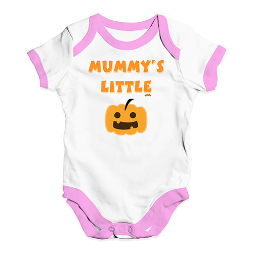 Funny Baby Clothes Mummy's Little Pumpkin Baby Unisex Baby Grow Bodysuit 0 - 3 Months White Pink Trim