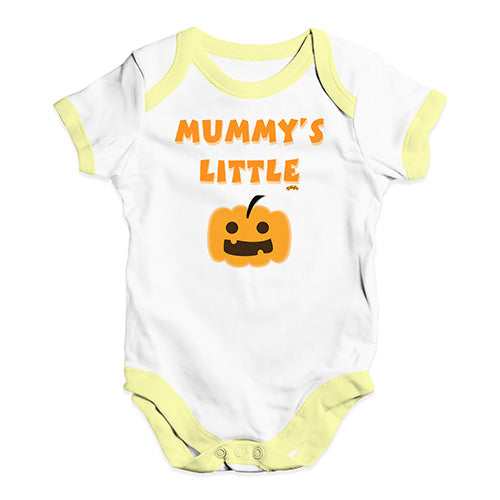 Cute Infant Bodysuit Mummy's Little Pumpkin Baby Unisex Baby Grow Bodysuit 3 - 6 Months White Yellow Trim