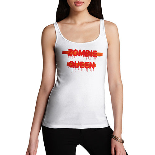 Womens Funny Tank Top Zombie Queen Women's Tank Top X-Large White