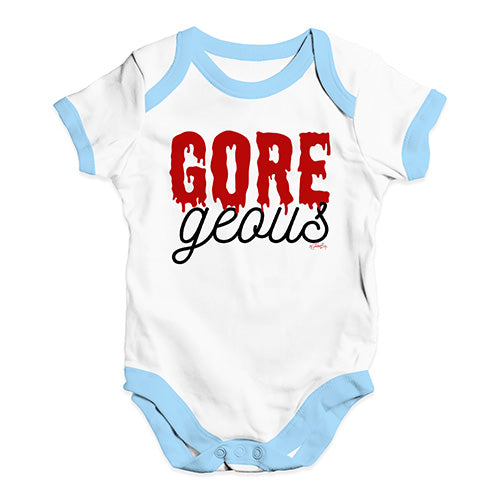Baby Boy Clothes Gore-geous Baby Unisex Baby Grow Bodysuit 12 - 18 Months White Blue Trim