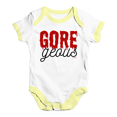 Baby Girl Clothes Gore-geous Baby Unisex Baby Grow Bodysuit 12 - 18 Months White Yellow Trim