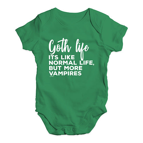 Funny Baby Bodysuits Goth Life Baby Unisex Baby Grow Bodysuit 18 - 24 Months Green