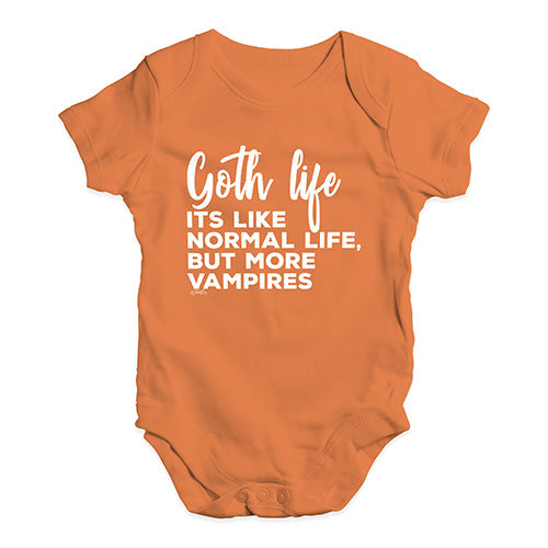 Baby Grow Baby Romper Goth Life Baby Unisex Baby Grow Bodysuit 18 - 24 Months Orange