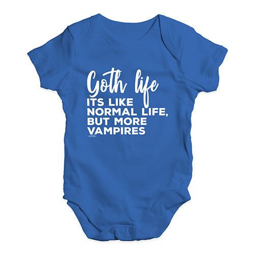 Funny Baby Onesies Goth Life Baby Unisex Baby Grow Bodysuit 12 - 18 Months Royal Blue