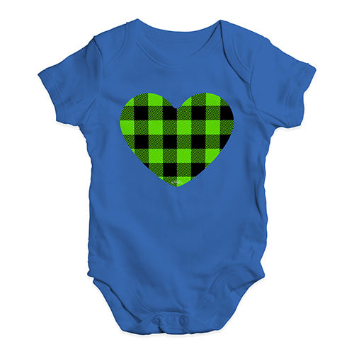 Funny Infant Baby Bodysuit Green Tartan Heart Baby Unisex Baby Grow Bodysuit 0 - 3 Months Royal Blue
