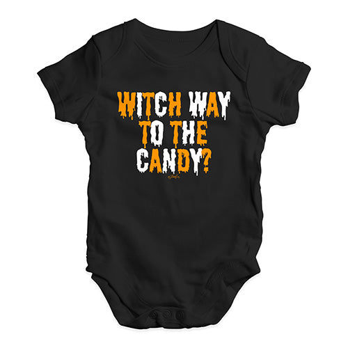 Bodysuit Baby Romper Witch Way To The Candy Baby Unisex Baby Grow Bodysuit New Born Black