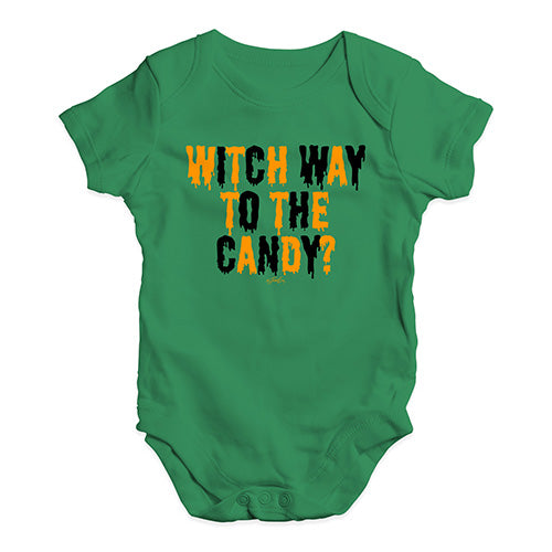Bodysuit Baby Romper Witch Way To The Candy Baby Unisex Baby Grow Bodysuit New Born Green