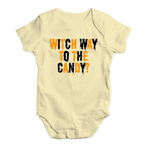 Funny Baby Clothes Witch Way To The Candy Baby Unisex Baby Grow Bodysuit 18 - 24 Months Lemon