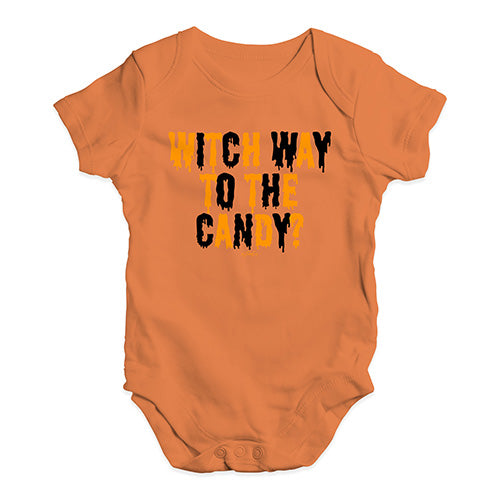 Funny Baby Onesies Witch Way To The Candy Baby Unisex Baby Grow Bodysuit 3 - 6 Months Orange