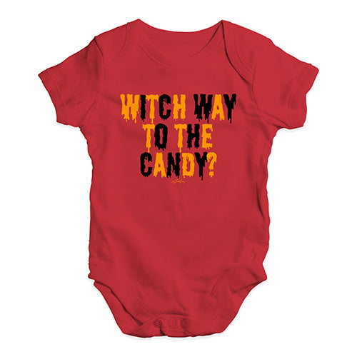 Baby Boy Clothes Witch Way To The Candy Baby Unisex Baby Grow Bodysuit New Born Red