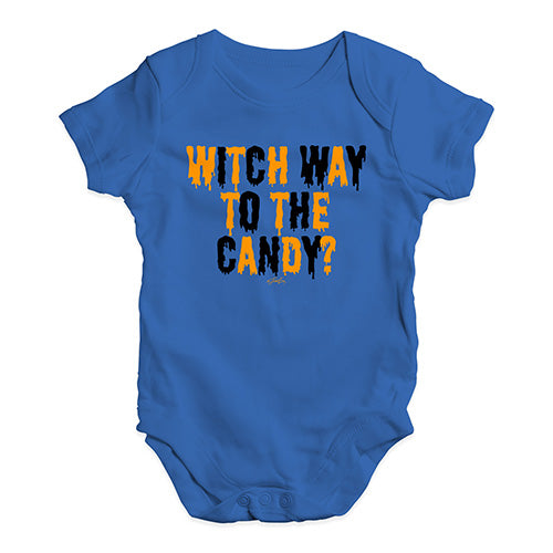 Funny Baby Bodysuits Witch Way To The Candy Baby Unisex Baby Grow Bodysuit 3 - 6 Months Royal Blue