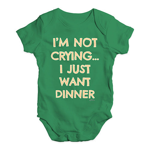 Baby Boy Clothes I'm Not Crying I Just Want Dinner  Baby Unisex Baby Grow Bodysuit 12-18 Months Green