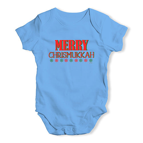 Funny Infant Baby Bodysuit Onesies Merry Chrismukkah Baby Unisex Baby Grow Bodysuit 3-6 Months Blue